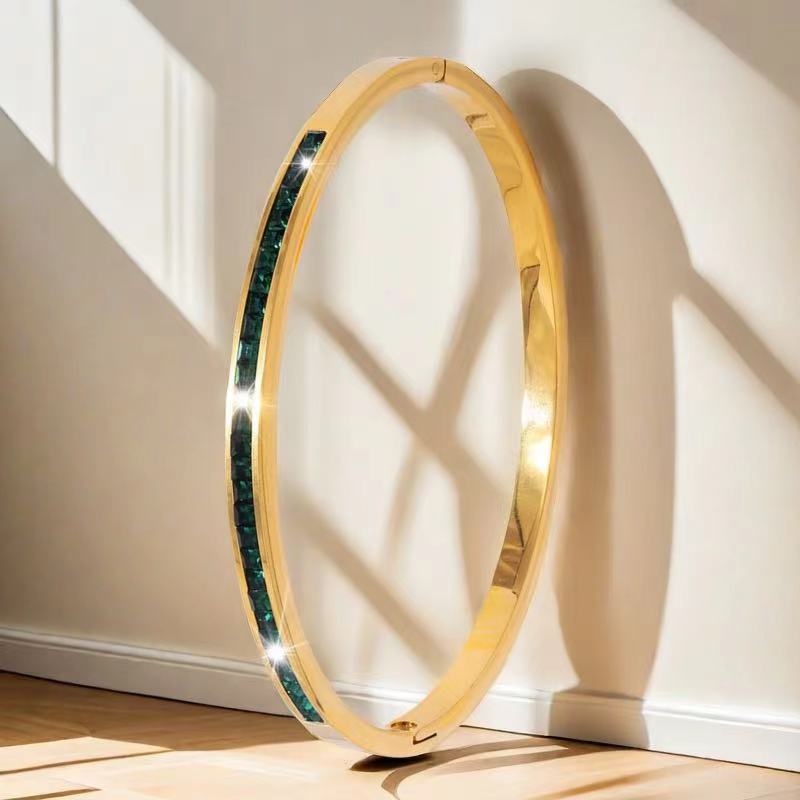 Pulsera de acero de titanio para niñas nicho de sentido de alto grado cielo estrellado no se desvanece Diamante-incrustado exquisito diamante ins estilo completo pulsera de diamantes