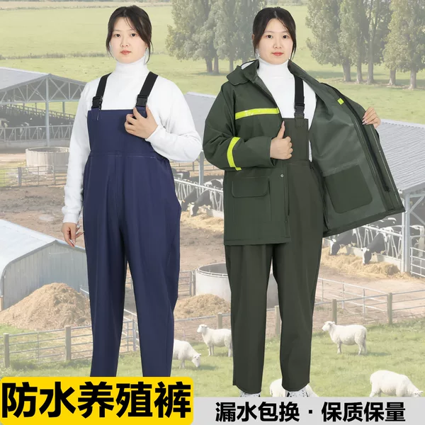 Thickened Fishing and Aquaculture Pants Set Without Boots, Waterproof Overalls, Waders, Waterproof, Anti-Fouling, Split and Wear-Resistant