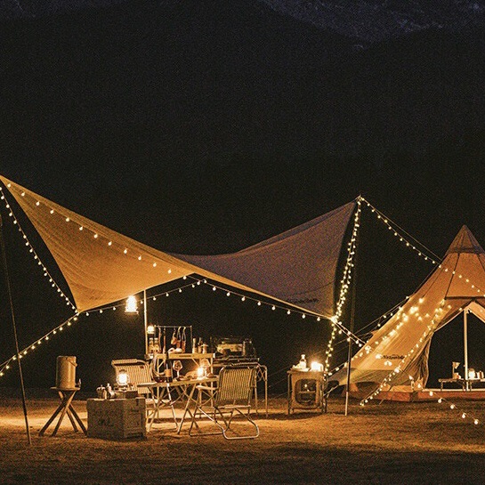 Outdoor Camping Style Light String Atmosphere Light String Light Stall Camping Style Decoration Tent Light String Light with Led Lantern