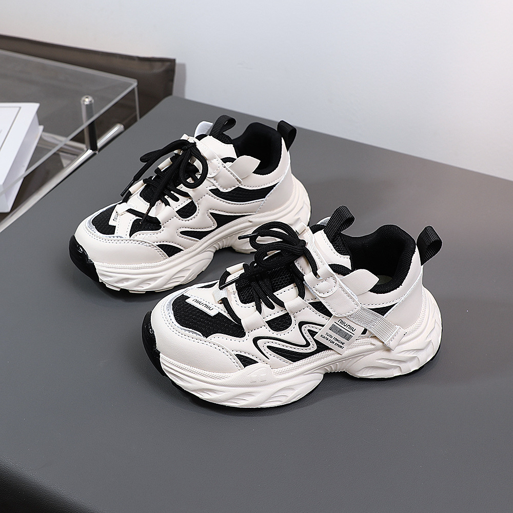 2025 Autumn Boys' and Girls' Shoes Wholesale Sizes 32-37 Big Kids' Sports Shoes Casual Student Dad Shoes 3821