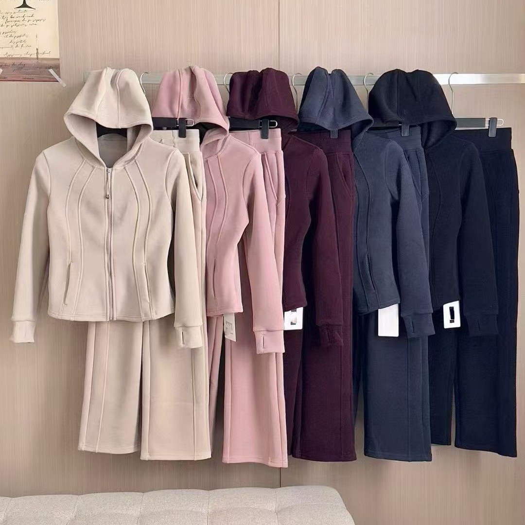 2025 New Double C Fiber Waist Suit Thickeneded Windproof Suit Women's Slimming Look Small Waist Sports Hooded Sangpo