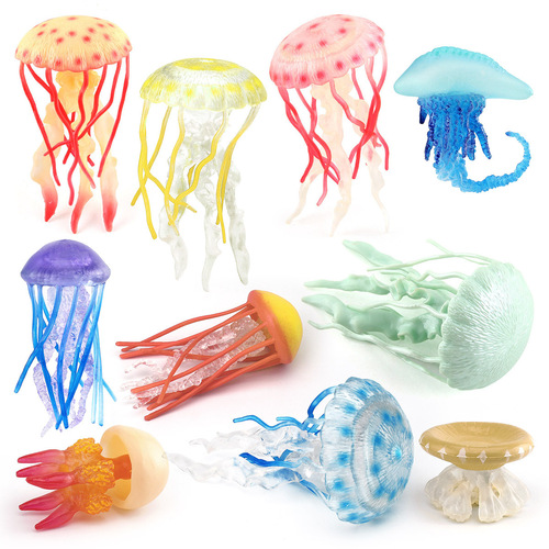 Cross-border export simulation ocean bottom creature soft glue jellyfish model static jellyfish desktop hand-made ornament toy