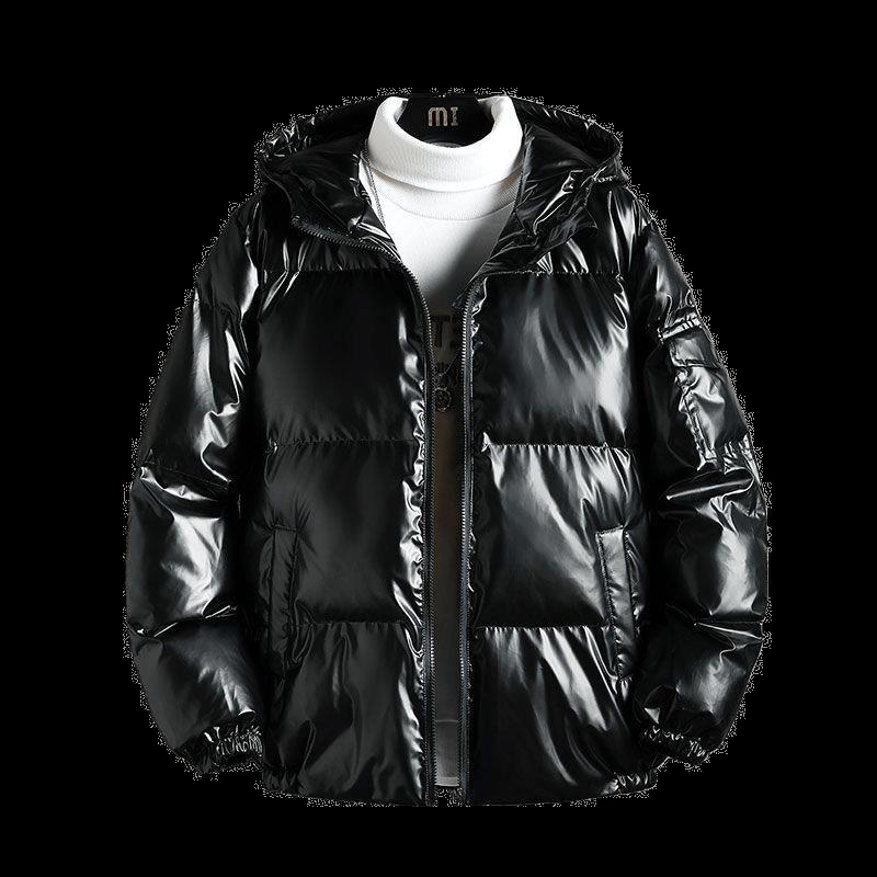 Herrenbekleidung Winter neuer Baumwollmantel Herren Baumwollmantel trendige Marke verdickter Samt Baumwollmantel Trend 2023 große Größe kurzer glänzender dicker Mantel_voghion.com