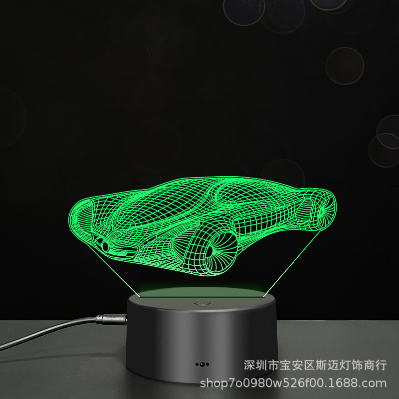 Creative Concept Car 3D night light USB colorful vision LED stereo lamp bedroom small table lamp holiday gift