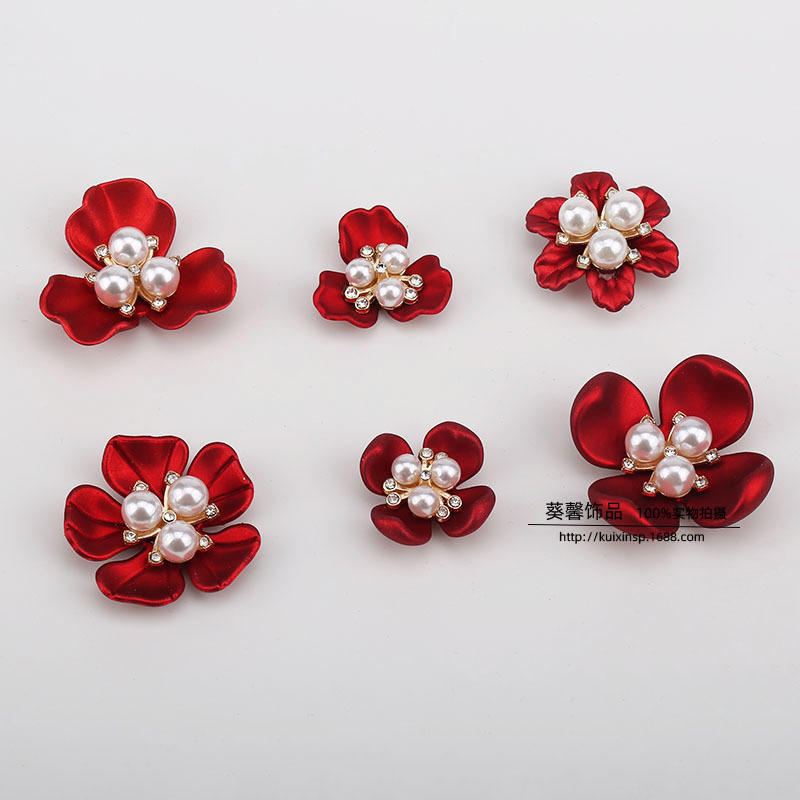 DIY Jewelry New Alloy Imitation Pearl Shell Flower Plate Accessories