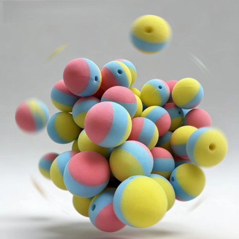 Fabricante personalizado de alta elasticidad bola esponja tres colores de color hueco bola esponja helado material de decoración de vacaciones esponja