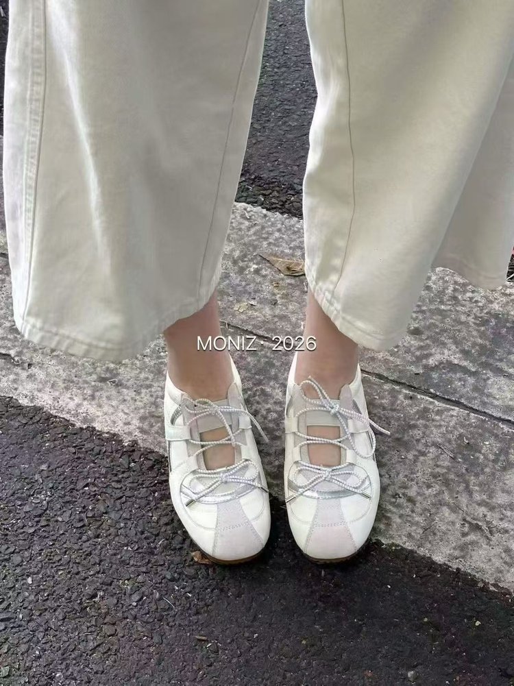 5cm Height Increasing Sweet Girl German Training Women Genuine Leather Korean Style Sports Ballet Mary Jane Silver_vogvips.com