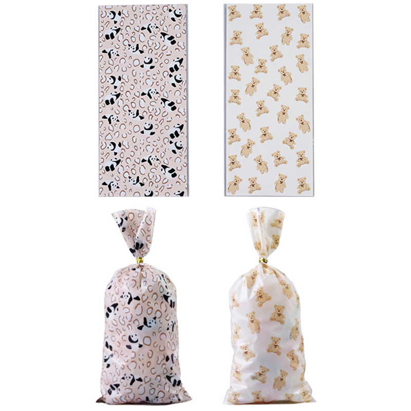 Bolsas de dulces Opp transfronterizas bolsas de embalaje de dibujos animados de oso lindo creativo bolsas de plástico de regalo bocadillos bolsillos planos de comida