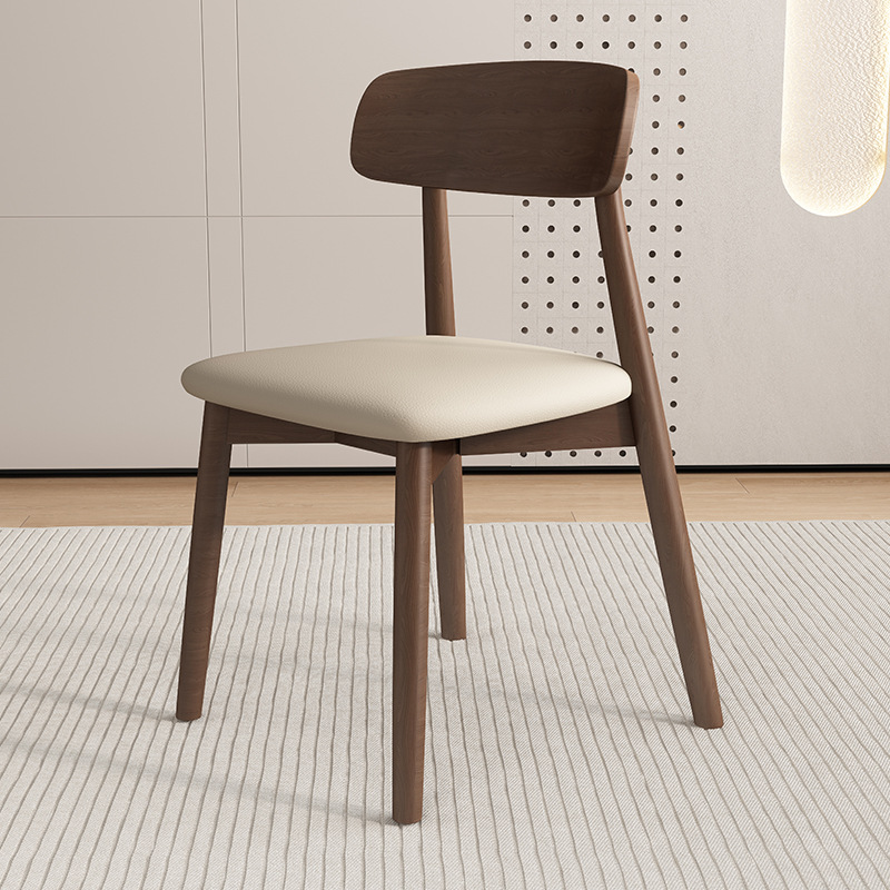 Silla de comedor de madera sólida, silla de comedor de madera nórdica, silla de comedor, silla de respaldo, silla de ganoderma lucidum
