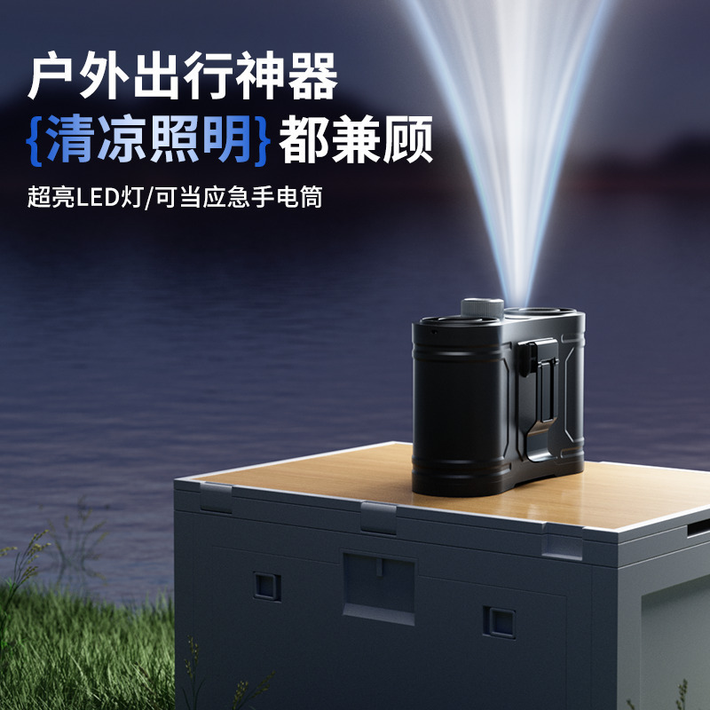 新型クロスボーダー腰掛けファン100速双羽口タービン大風力工事地屋外携帯ファン卸売り|undefined
