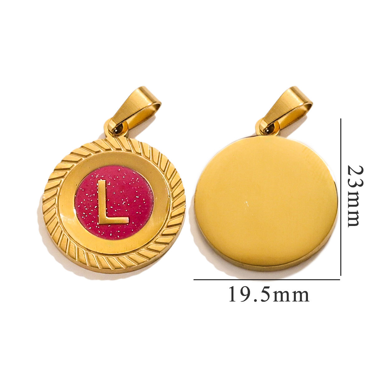 Colgante redondo encaje goteo acero inoxidable accesorios de letras inglesas diy pulseras pendientes ropa bolsas accesorios joyas