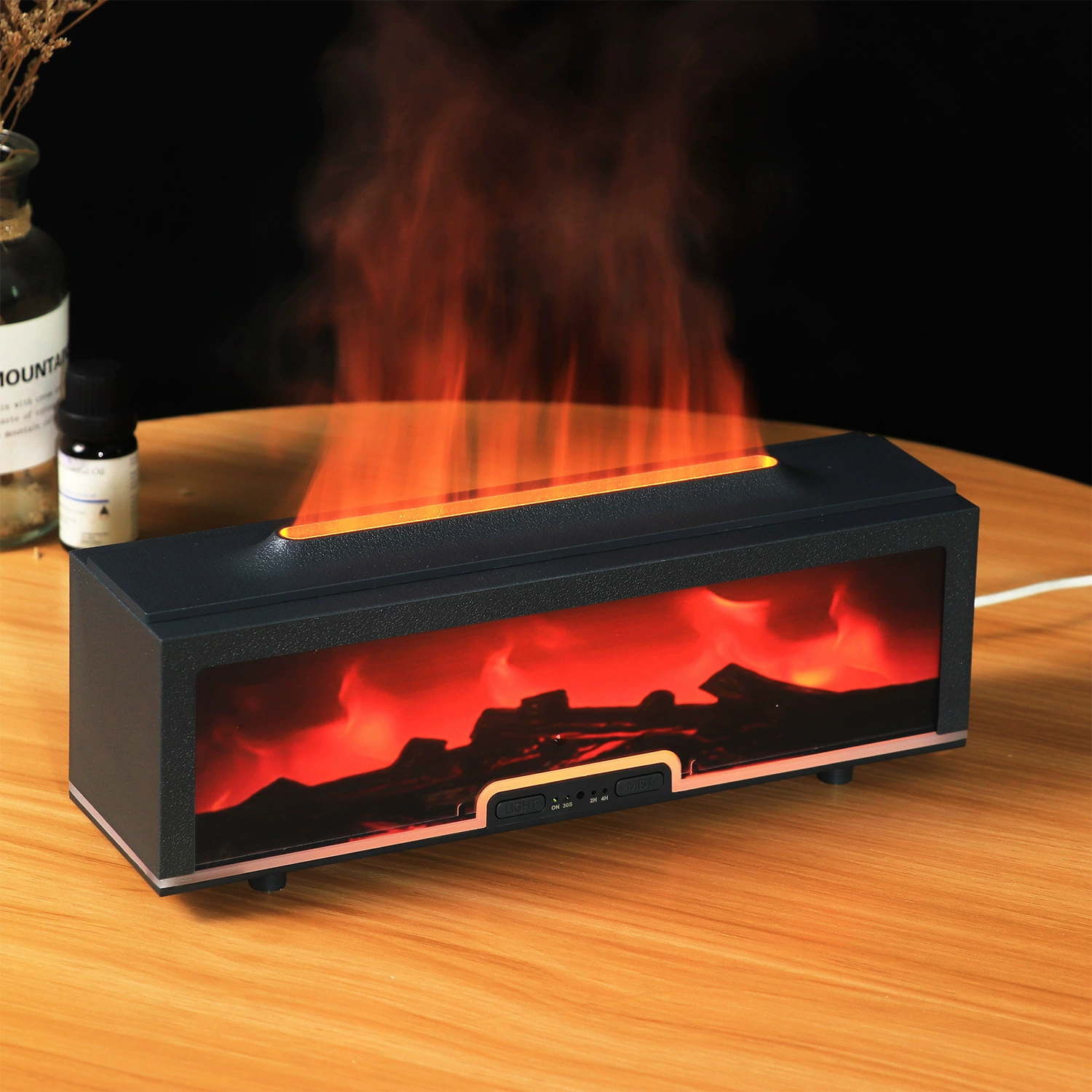 Производитель оптовая новая имитация пламени красочный камин настольный домашний спальня акриловое эфирное масло ароматерапии ультразвуковой