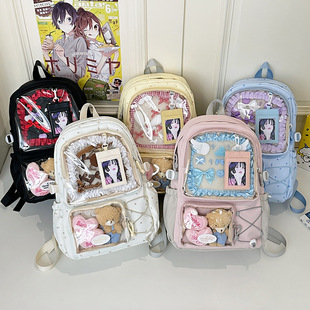 Japanese-Style Large-Capacity Student Backpack, Two-Dimensional Transparent Bag, Comic Exhibition Backpack, School Bag, Female Large Capacity