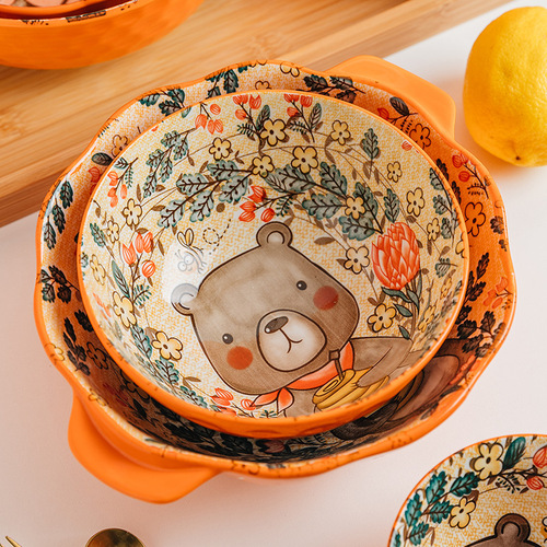Xiaozuo bowl and plate set home creative Nordic ceramic bowl and chopsticks tableware set Internet celebrity bowl and plate combination