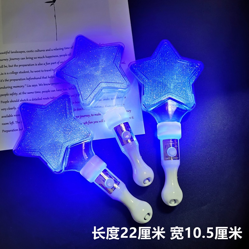 Concierto de palos fluorescentes estrella pentagonal brillante azul brillante aro de cabello flash stick props de la fiesta