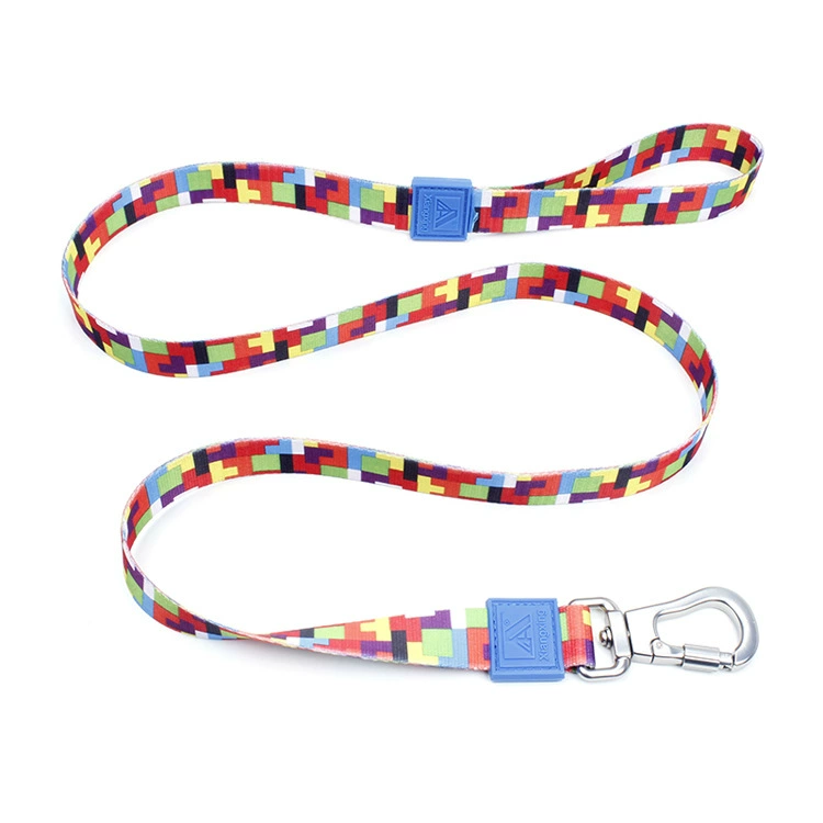 Amazon горячая Распродажа производитель в наличии полиэстер термотрансферный поводок для домашних животных поводок для собак мягкий и прочный поводок для собак