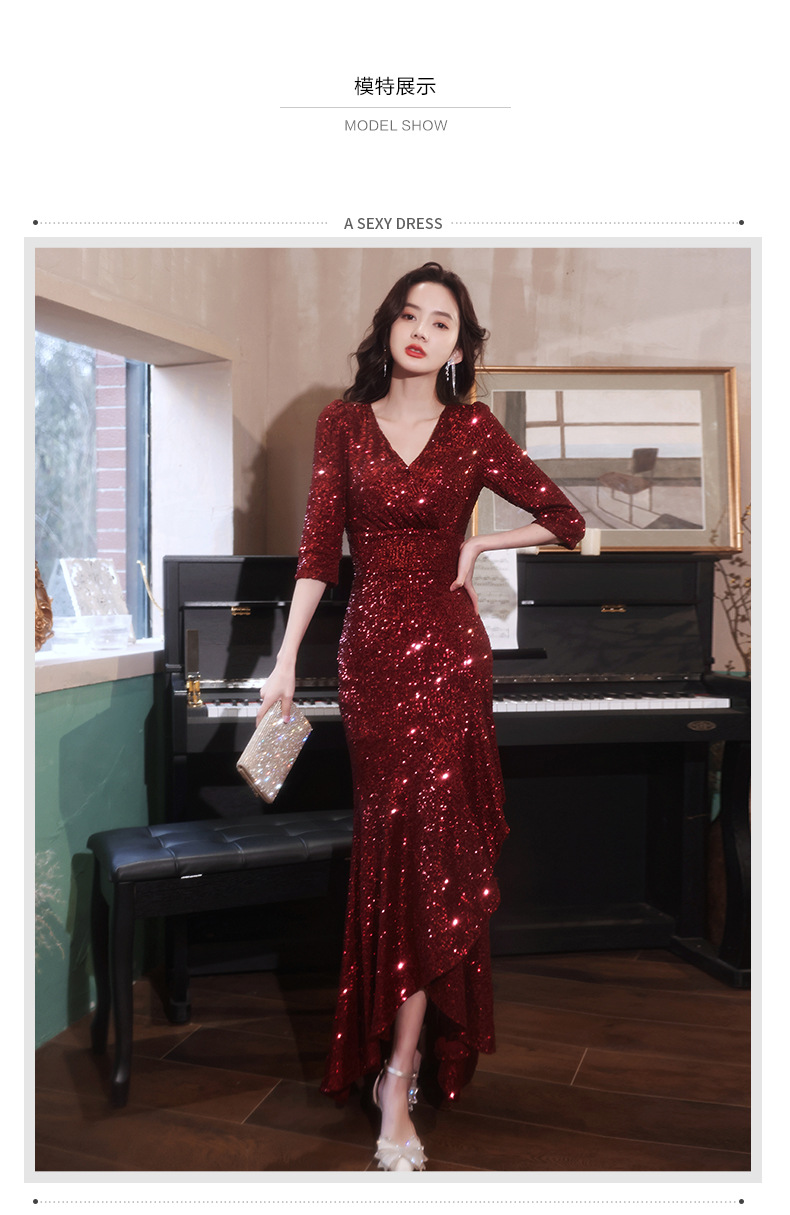 D8469 1220K VÁY ĐẦM LIỀN THÂN DỰ TIỆC NỮ GUSNKCL KIỂU ĐUÔI CÁ THỜI TRANG NỮ G04 SẢN PHẨM MỚI