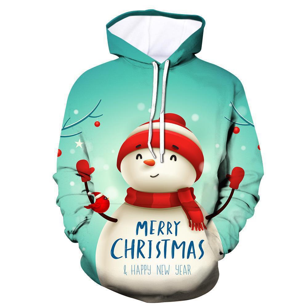 2024 Sudadera de moda transfronteriza de nuevo estilo europeo y americano Navidad 3D impresión digital sudadera con capucha para hombre suéter para niños