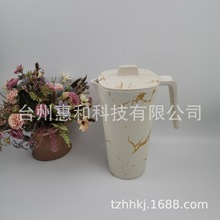 密胺树脂竹纤维方形冷水壶，咖啡饮料壶，果汁壶，北欧风花纸定制