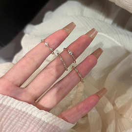 轻奢极细款铜镀真金素圈戒指小众高级感ins风·百搭食指戒可调节