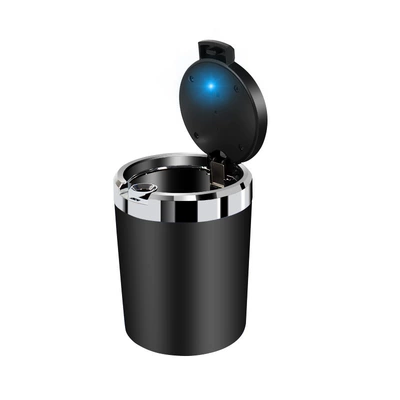 car ashtray, Car ashtray - black-flip-lid-metal-linercolor-box