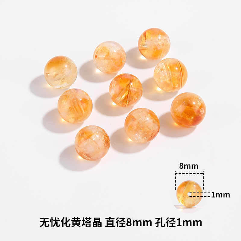 跨境天然黄塔晶散珠4-12mm珠子diy串珠手链手串配珠半成品水晶珠|undefined