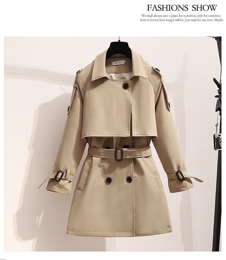 Gabardina elegante estilo britânico para mulher petite_voghion.com