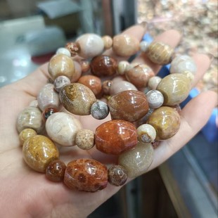 Natural Coral Jade Chrysanthemum Bucket Bead Bracelet Live Broadcast Hot Style
