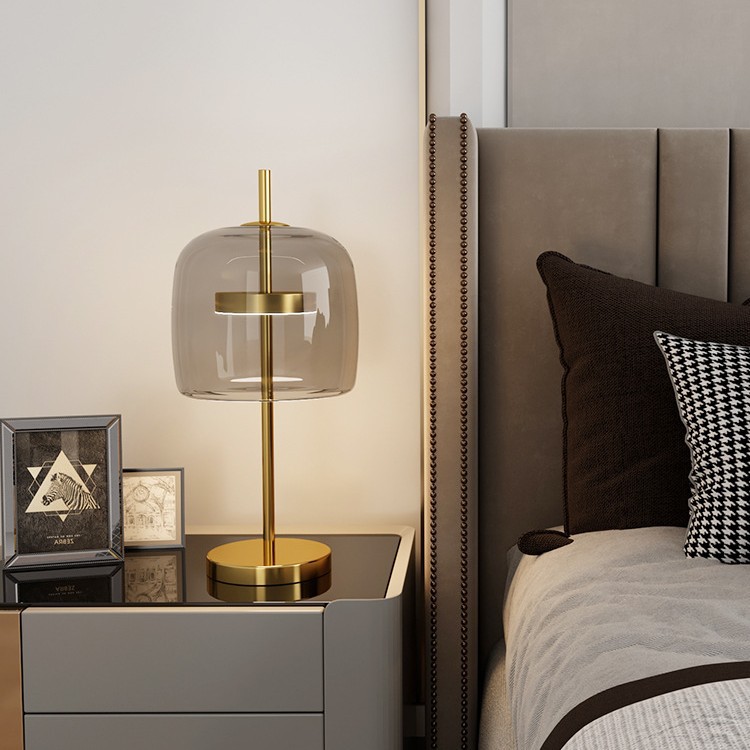 Modern Simple Glass Table Lamp Nordic Light Luxury Living Room Bedroom Study Creative Design Warm Decoration Bedside Table Lamp