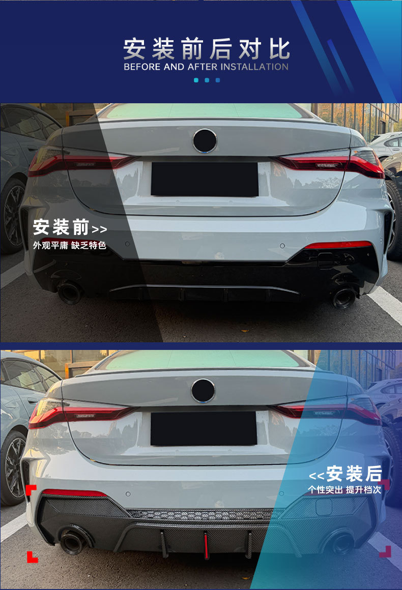 Suitable for Bmw 4 Series G22 G23 Coupe m Sport 2020+ Rear Lip Spoiler Surround Modification