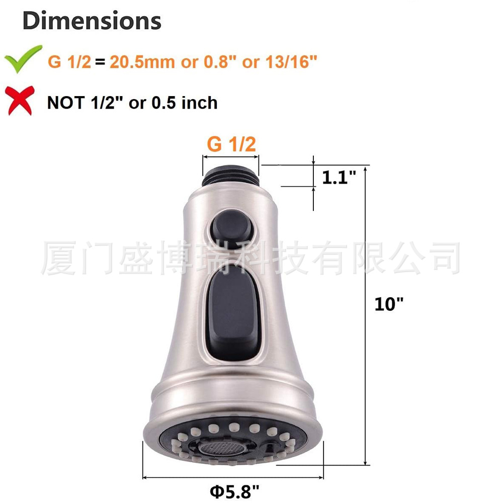 Kitchen pull-out faucet accessories, pull-out head series, sink, sink, multi-functional anti-splash water extension nozzle undefined