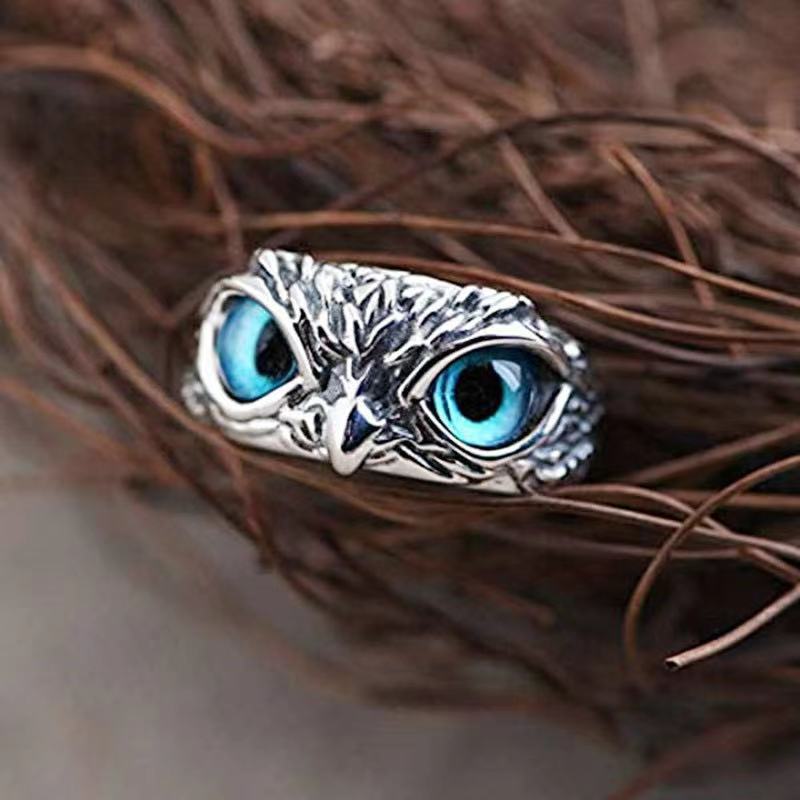 1 Piece Fashion Owl Alloy Plating Inlay Resin Womenu0027S Open Ring