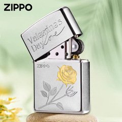 Zippo芝宝正品打火机玫瑰之名情人节个性礼物煤油砂轮送礼