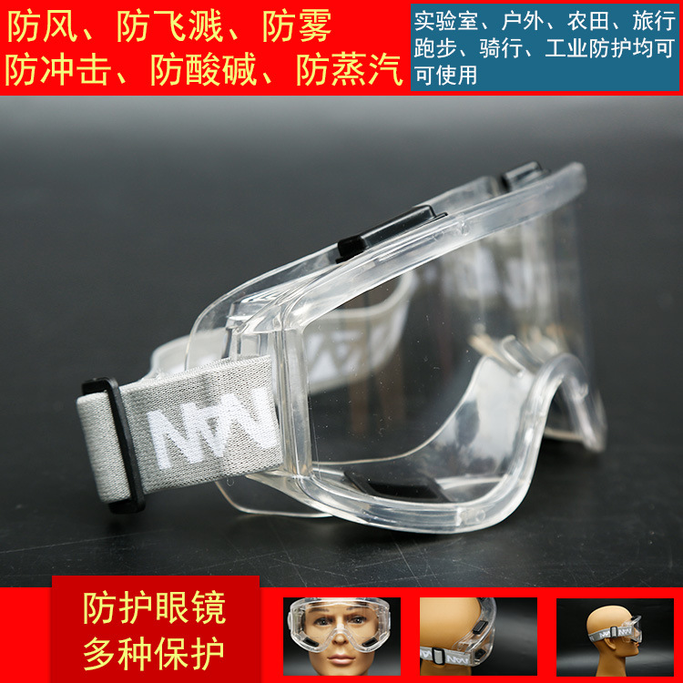 防护眼镜防冲击眼罩防尘防风防沙防雾防喷溅开配戴眼镜劳保护目镜