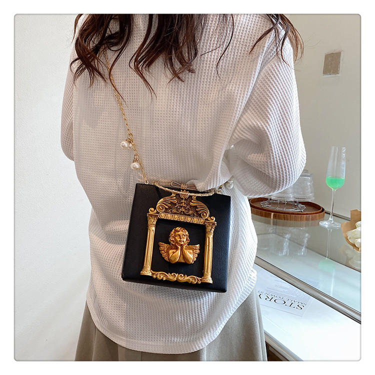 Retro Baroque Angel Flower Chain Shoulder Bag For Women_voghion.com