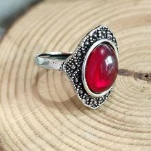 泰银黑宝石戒指 银霸气戒指绿玫红蓝黄玉髓开口黑矿石黑玛瑙戒指