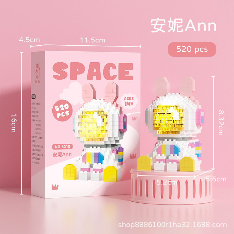 Mekensham partículas pequeñas ensamblar bloques de construcción adultos juguetes difíciles astronauta al por mayor y al por menor de una sola pieza de entrega