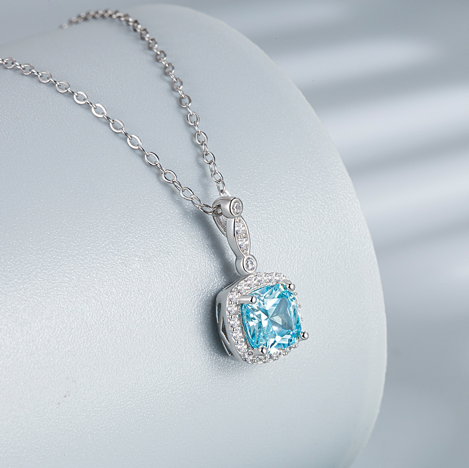 5g Weight Jewelry Set Classification Jewelry Set Quantity Holiday, Daily Occasion 925 Sterling Silver Material Geometric Pattern Women's Gender Elegant, Simple Style Style Sterling Silver 925 Silver Jewelry Set Ocean Blue Star Jewelry   Necklace Ear Stud Ring 1