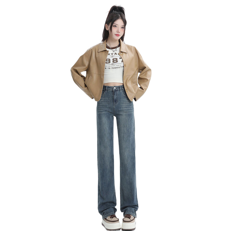 Retro elastic jeans