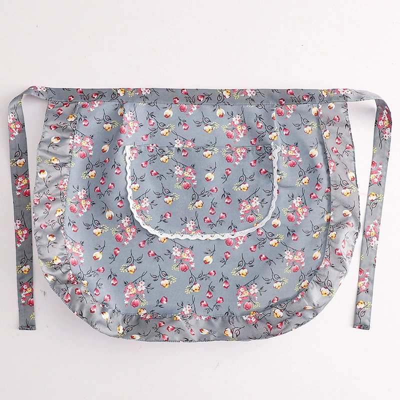 Skirt, apron for men and women for food for work, floral print, simple cut