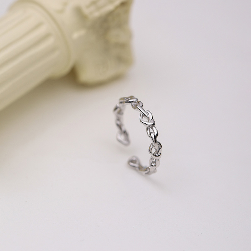 Bague en argent pur haut de gamme pour femme, personnalité à la mode, tempérament de luxe léger, design de niche, bague à bouche ouverte_voghion.com