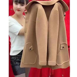 Plus Size Women's Clothing Thickeneded Foreign Style Age-Reducing Middle-Aged and Elderly Fat Mother Woolen Outwear Women's Autumn and Winter Loose Outwear