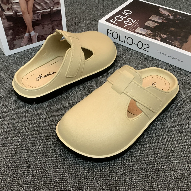 Baotou полуп slippers пересекаются - оптовая продажа за границей женская весна-лето простая ветровка, комфортная светлая ленивая носка плоская дырка обувь