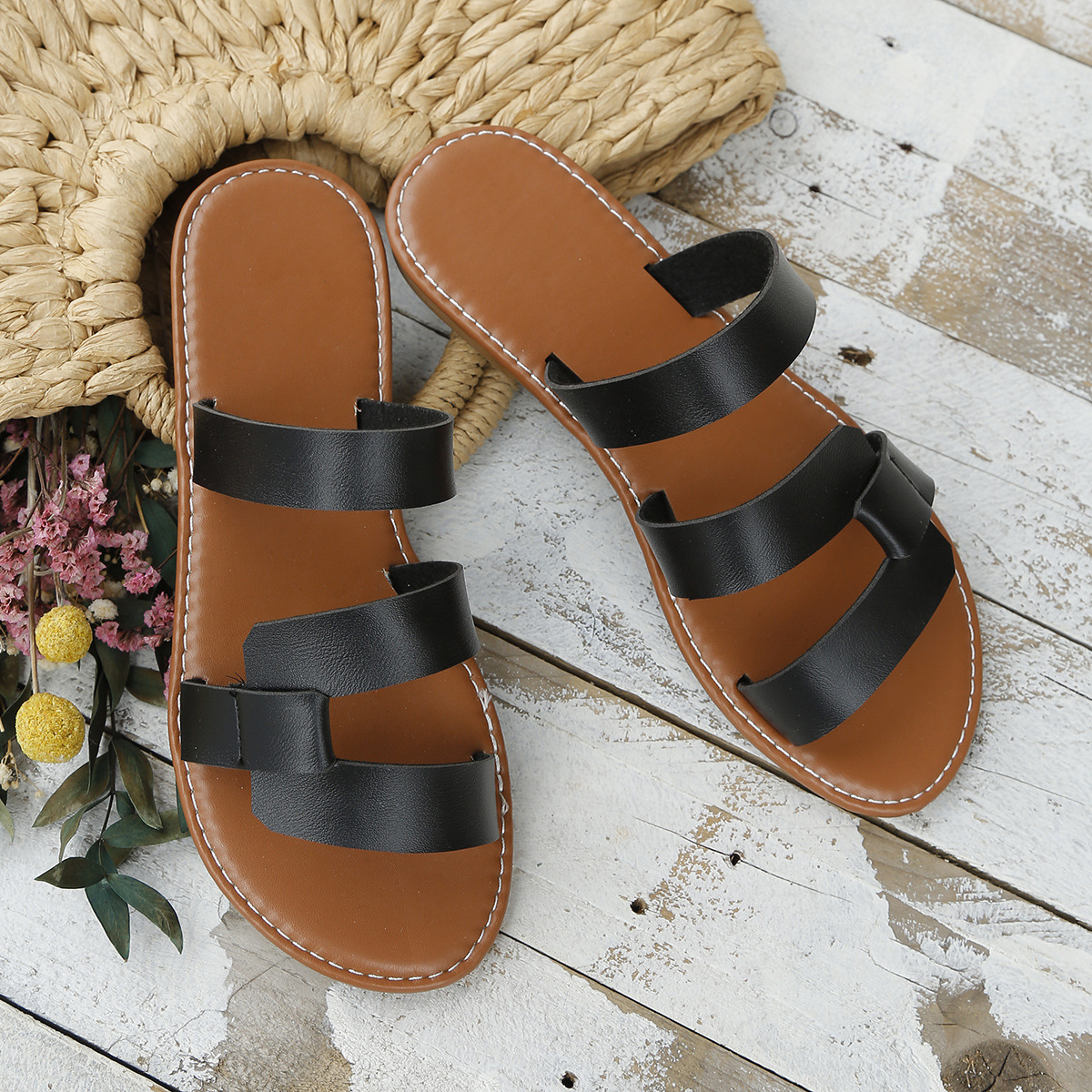 Ladies Women's Slides Casual Rubber Synthetic Waterproof_voghion.com