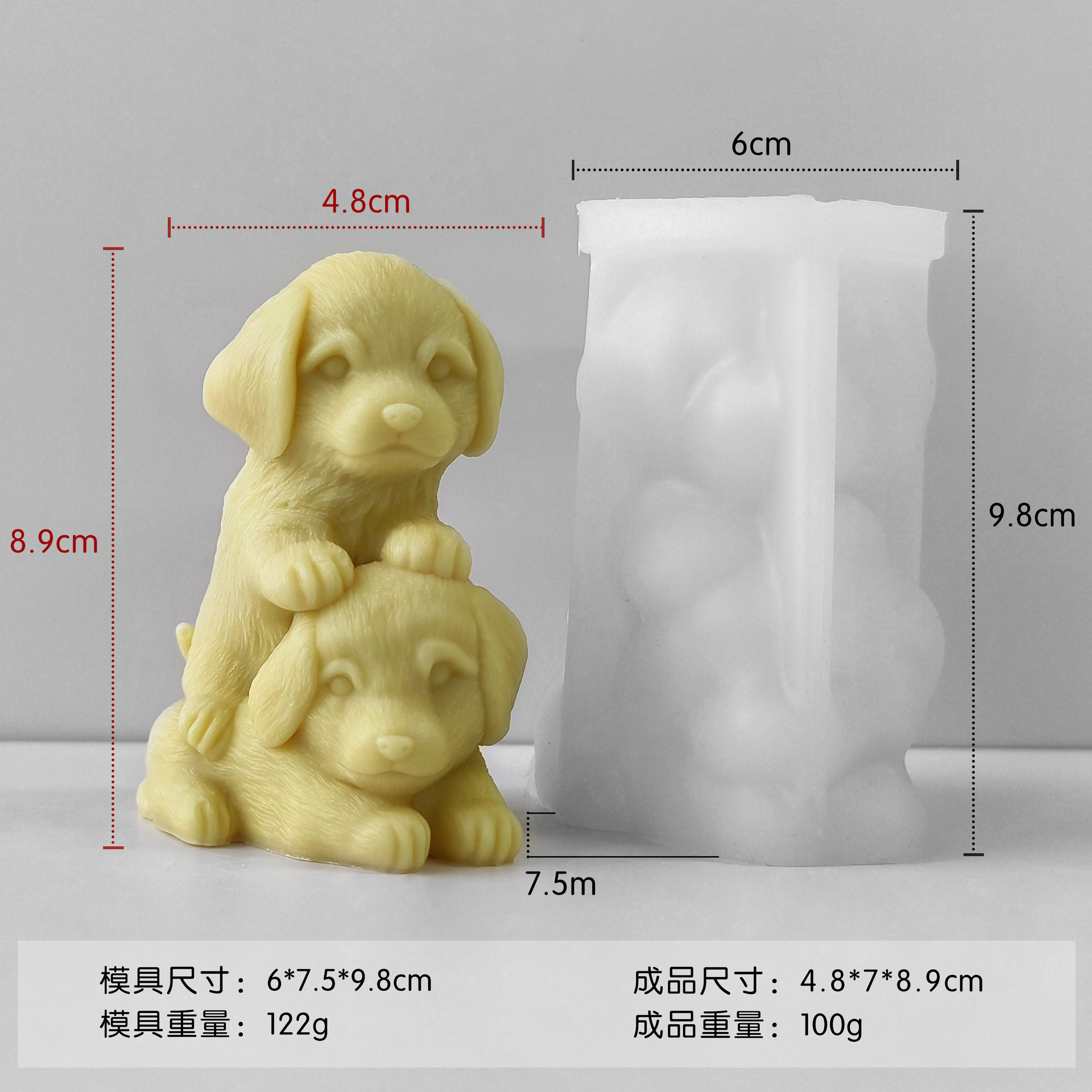 Jiahui Mei Labrador molde de silicona diy pieza pieza