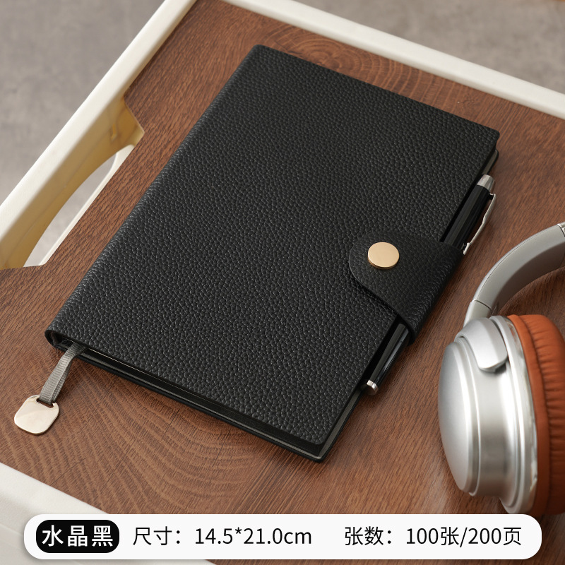 可拍软皮a5商务记事本本子搭扣书签日记本高颜值笔记本套装定制|undefined