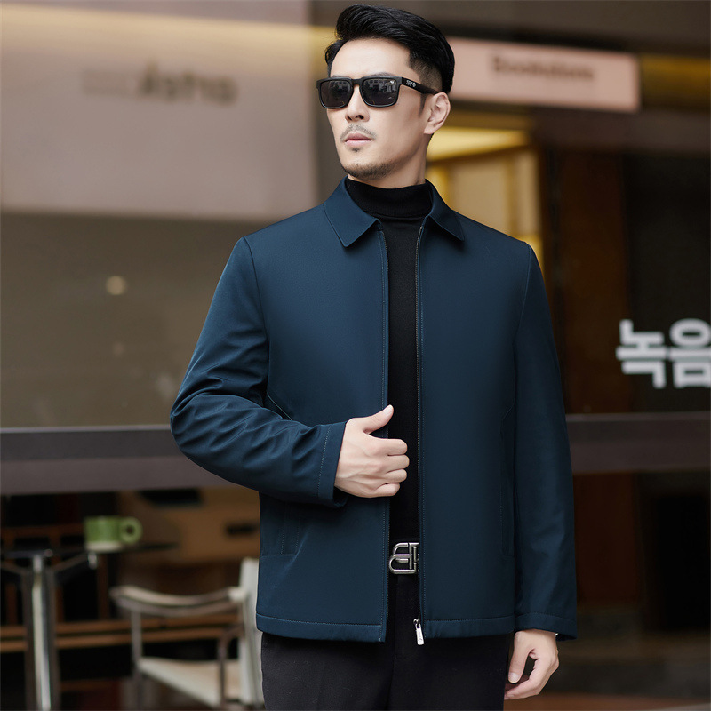 Counter Men's Down Jacket Winter Business Leisure Administrative Civil Servant Jacket Men's Warm White Goose Down Jacket for Dad