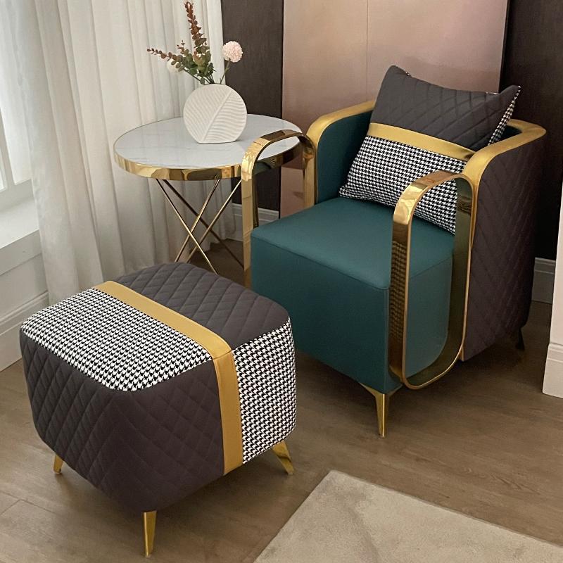 Italian Single Sofa Chair, Internet Celebrity Light Luxury Home Leisure Living Room Balcony Internet Celebrity Light Luxury Designer Hotel Chair