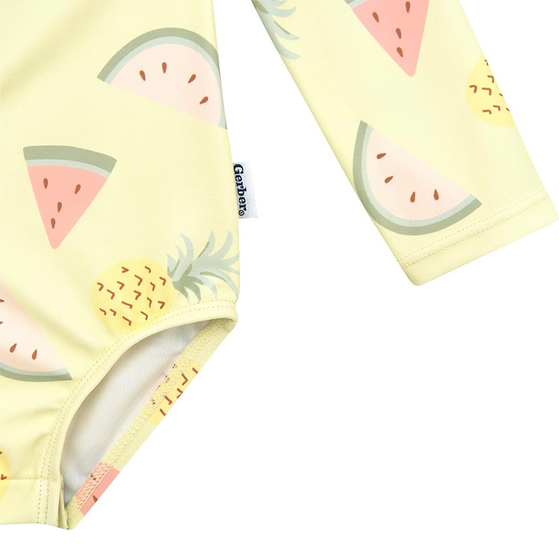 Traje de baño para niños, manga larga para mujer, estampado de frutas, bebé de una pieza, niño pequeño, mediano, niña, Amazon, venta al por mayor de estilo explosivo transfronterizo