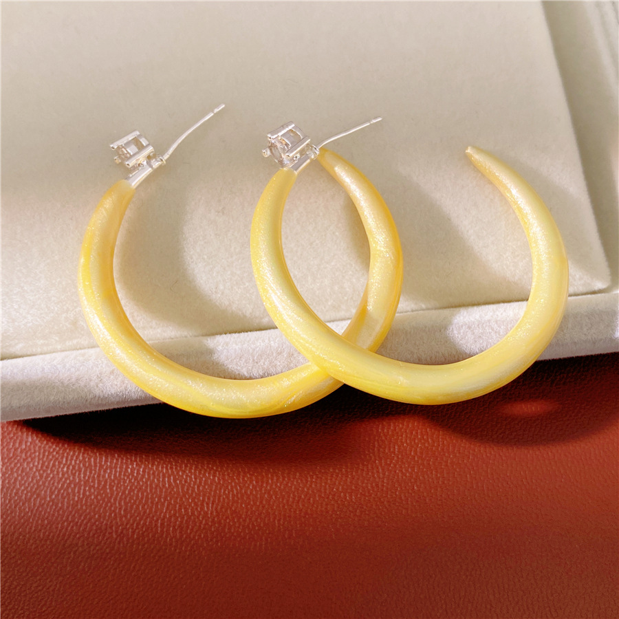 Aguja de plata de color dopamina zircón goteo de aceite en forma de C pernos de orejas temperament simple aretes ligeros de lujo alta sensación auriculares al por mayor image 13